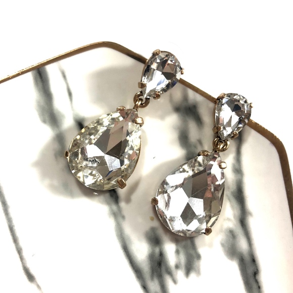Tennessee Bellee Boutique Jewelry - Clear Rhinestone Crystal Drop Dangle Stud Earrings